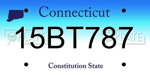 15BT787 Connecticut License Plate