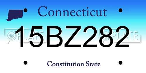 15BZ282 Connecticut License Plate