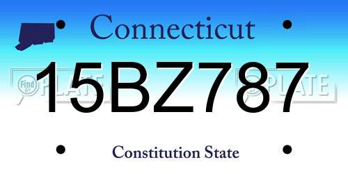 15BZ787 Connecticut License Plate
