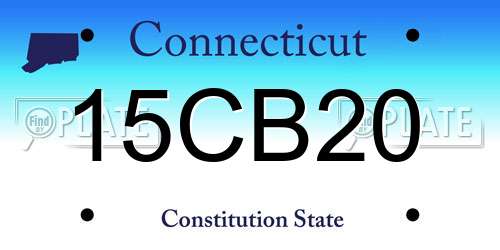 15CB20 Connecticut License Plate