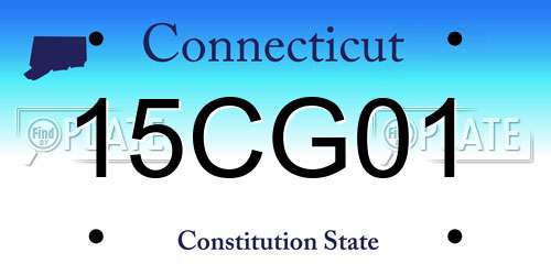 15CG01 Connecticut License Plate