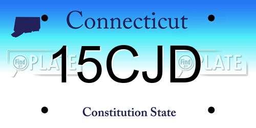 15CJD Connecticut License Plate