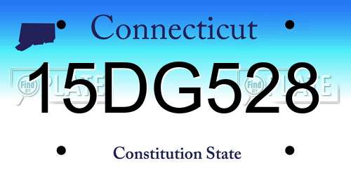 15DG528 Connecticut License Plate