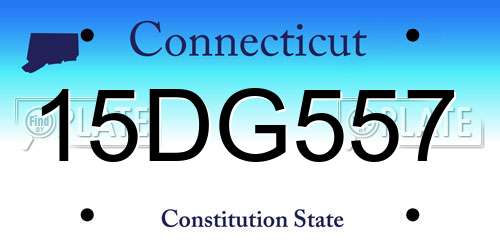 15DG557 Connecticut License Plate