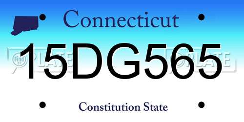 15DG565 Connecticut License Plate