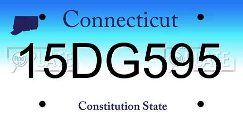 15DG595 Connecticut License Plate