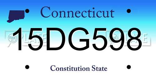 15DG598 Connecticut License Plate