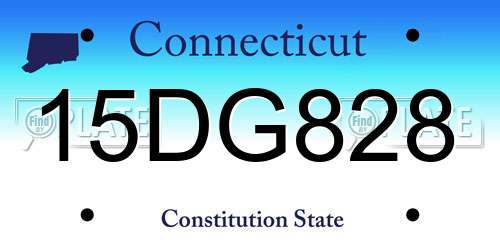 15DG828 Connecticut License Plate