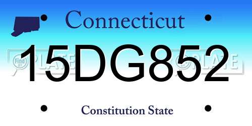 15DG852 Connecticut License Plate