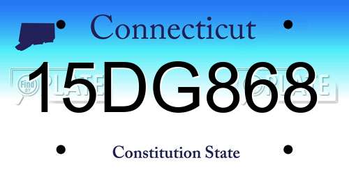 15DG868 Connecticut License Plate