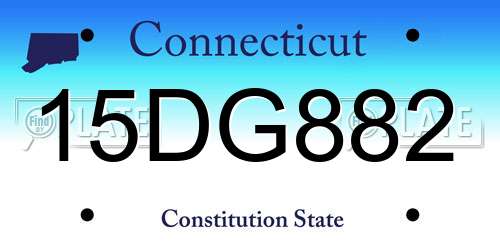 15DG882 Connecticut License Plate