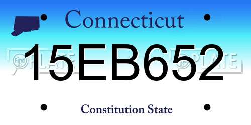 15EB652 Connecticut License Plate