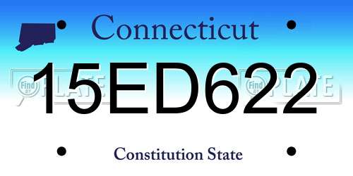 15ED622 Connecticut License Plate