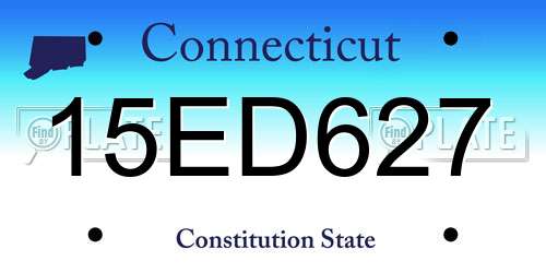 15ED627 Connecticut License Plate