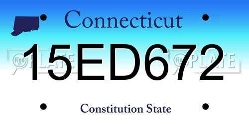 15ED672 Connecticut License Plate