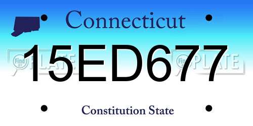 15ED677 Connecticut License Plate