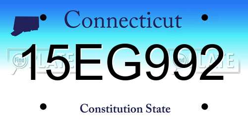 15EG992 Connecticut License Plate