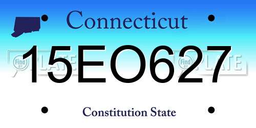 15EO627 Connecticut License Plate