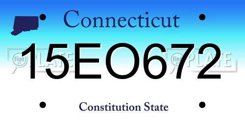 15EO672 Connecticut License Plate