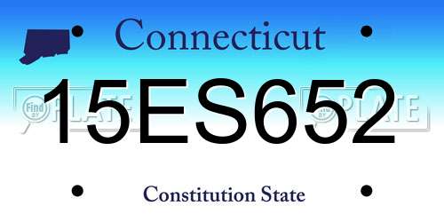 15ES652 Connecticut License Plate