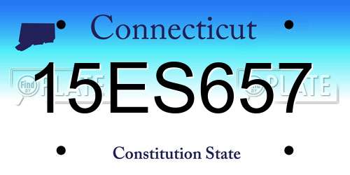 15ES657 Connecticut License Plate