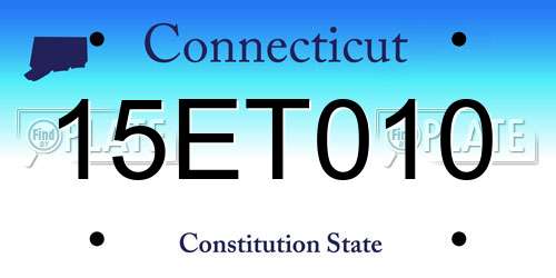 15ET010 Connecticut License Plate