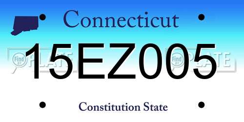 15EZ005 Connecticut License Plate