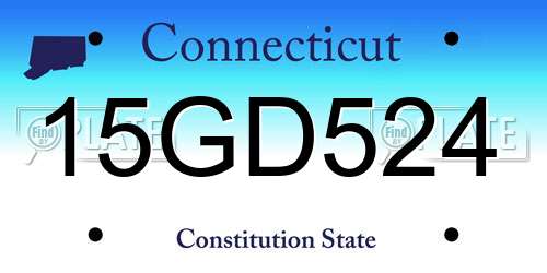 15GD524 Connecticut License Plate