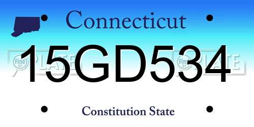15GD534 Connecticut License Plate