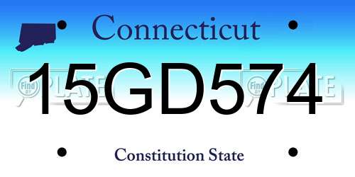 15GD574 Connecticut License Plate