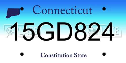 15GD824 Connecticut License Plate
