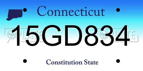 15GD834 Connecticut License Plate