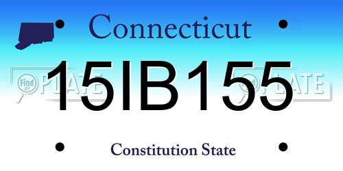 15IB155 Connecticut License Plate