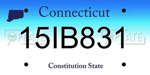 15IB831 Connecticut License Plate