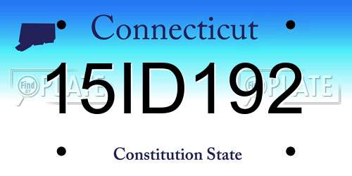 15ID192 Connecticut License Plate