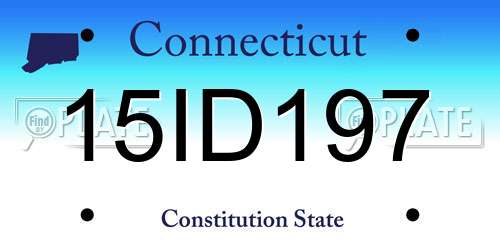 15ID197 Connecticut License Plate