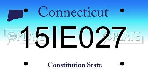 15IE027 Connecticut License Plate