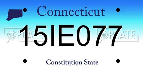 15IE077 Connecticut License Plate