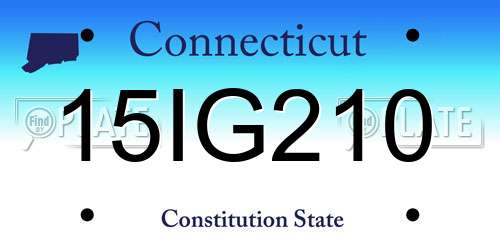 15IG210 Connecticut License Plate
