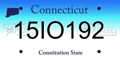 15IO192 Connecticut License Plate