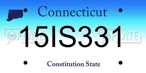 15IS331 Connecticut License Plate