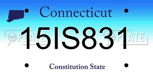15IS831 Connecticut License Plate