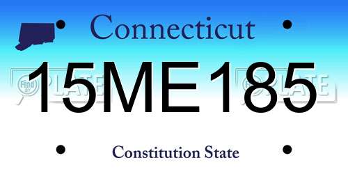 15ME185 Connecticut License Plate