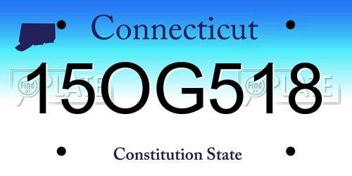15OG518 Connecticut License Plate