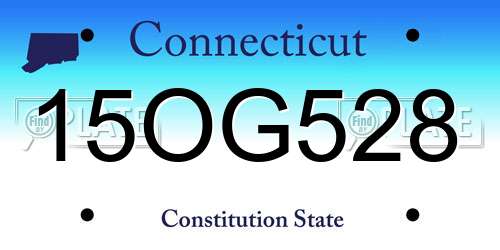 15OG528 Connecticut License Plate