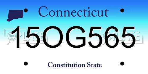 15OG565 Connecticut License Plate