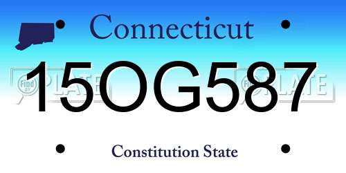 15OG587 Connecticut License Plate