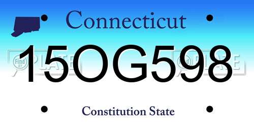 15OG598 Connecticut License Plate