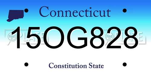 15OG828 Connecticut License Plate