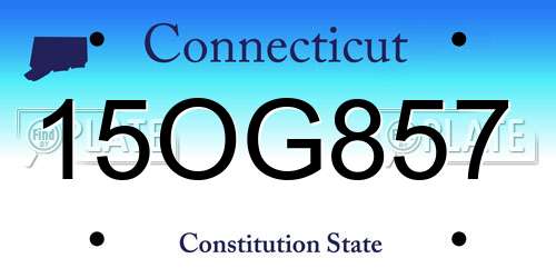 15OG857 Connecticut License Plate